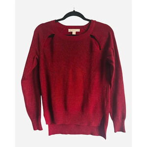Michael Kors Metallic Red Sweater Shimmer Size Small Holiday Office Sparkle